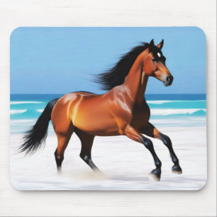 Wildes Pferd Galloping am Strand Mousepad