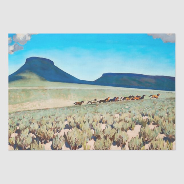 "Wildes Pferd Land" von Maynard Dixon Seidenpapier (Vorderseite)
