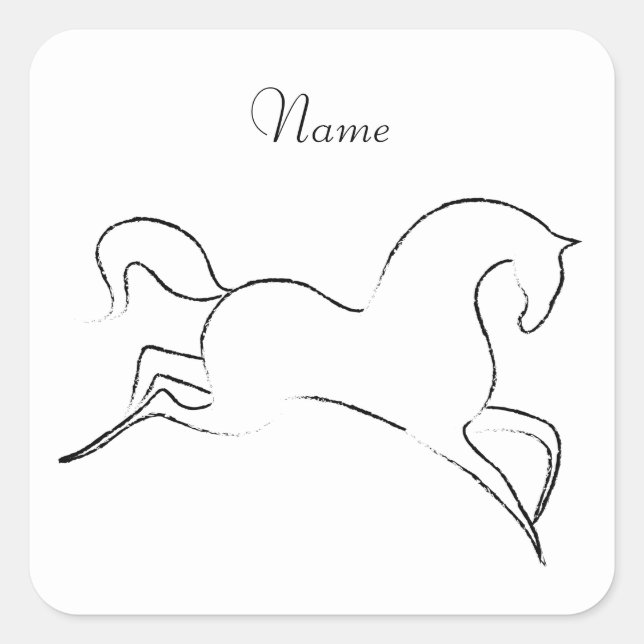 Wildes Pferd Thunder_Cove Quadratischer Aufkleber (Vorderseite)