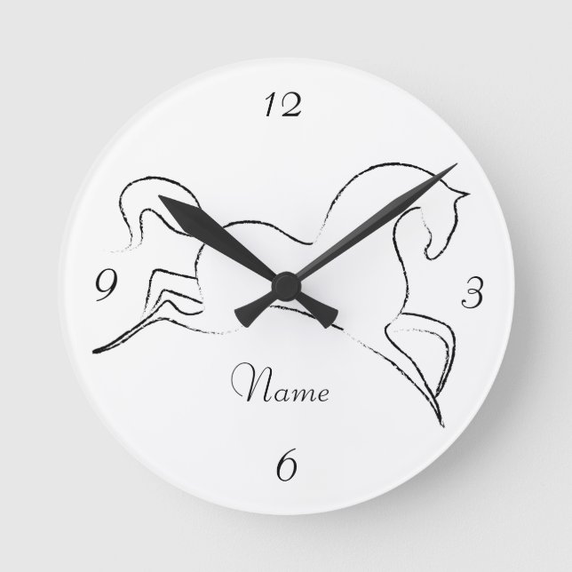 Wildes Pferd Thunder_Cove Runde Wanduhr (Vorderseite)