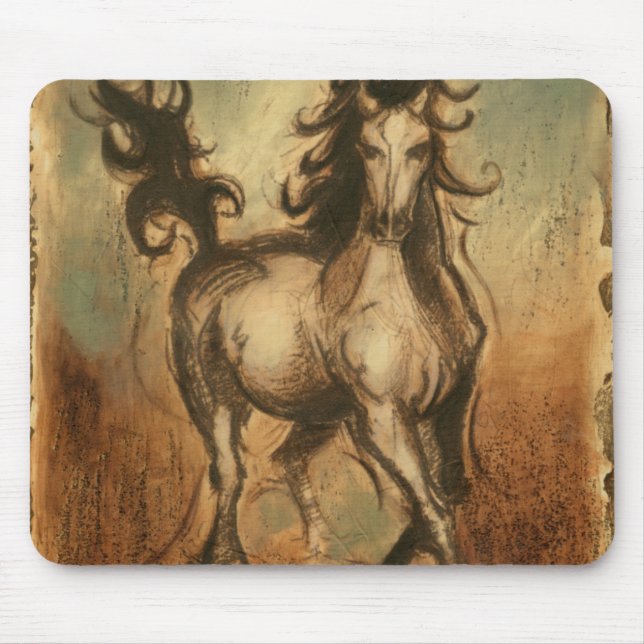 Wildes Pferd und warme Farben Mousepad (Vorne)