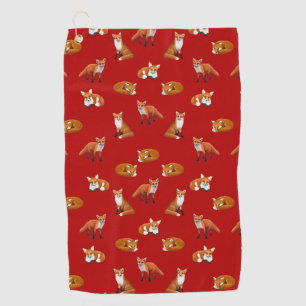 Wildes roter Fox-Golf-Tuch Golfhandtuch