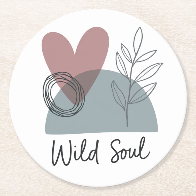 Wildes Soul Runder Pappuntersetzer (Vorderseite)