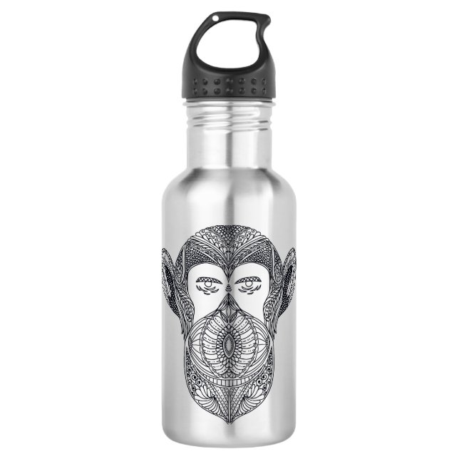 Wildes Tier des Waldgekritzels Trinkflasche (Vorderseite)