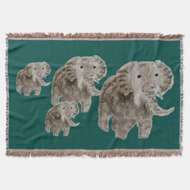 Wildes Tier-Elefant-Kunst Decke (Vorderseite)
