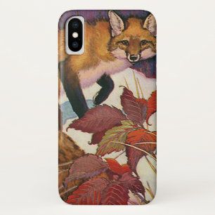 Wildes Tier Vintage Waldgeschöpferotes Fox iPhone X Hülle