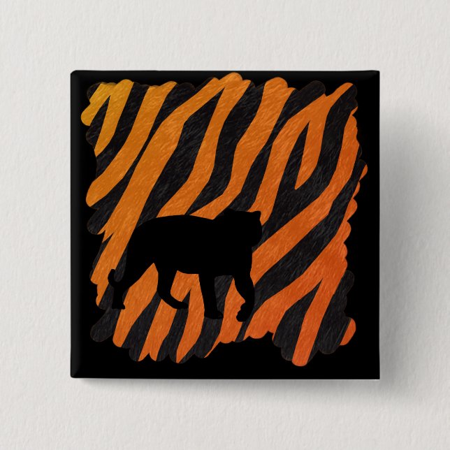 Wildes Tiger-Button Button (Vorderseite)