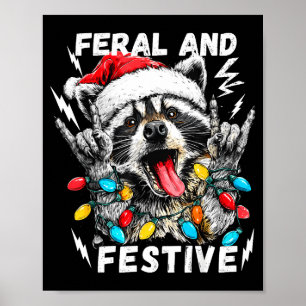 Wildes und festliches lustiges Weihnachts-Rocker-W Poster