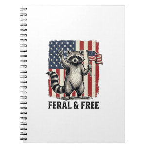 Wildes und freies patriotisches Waschbär-Vintage-S Notizblock