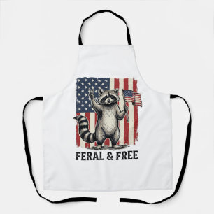 Wildes und freies patriotisches Waschbär-Vintage-S Schürze