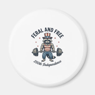 Wildes und freies patriotisches Waschbären-Gewicht Magnet