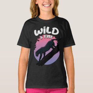 Wildes und freies Schwarzpanther-Dschungeltier T-Shirt