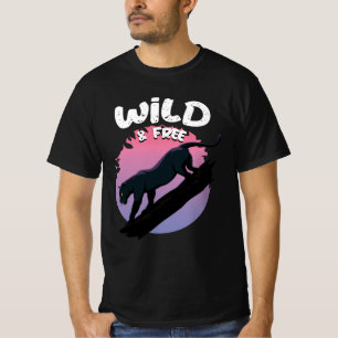Wildes und freies Schwarzpanther-Dschungeltier T-Shirt