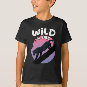 Wildes und freies Schwarzpanther-Dschungeltier T-Shirt