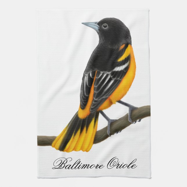Wildes Vogel-Geschirrtuch Baltimore Orioles Küchentuch (Vertikal)