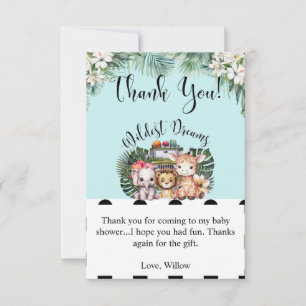 Wildest Dreams Safari Baby Shower Danke Karte
