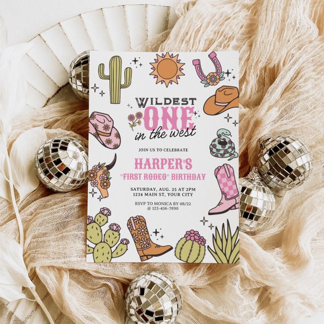 Wildest im Westen Erster Rodeo Geburtstag Einladung (Wildest in the West First Birthday Invite)