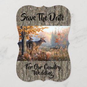 Wildfamilie auf dem Feld Save The Date