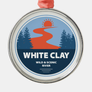 Wildfang und Landschaftlicher Fluss Ornament Aus Metall