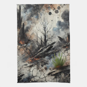 Wildfire Aftermathe Artistic Kitchen Handtuch