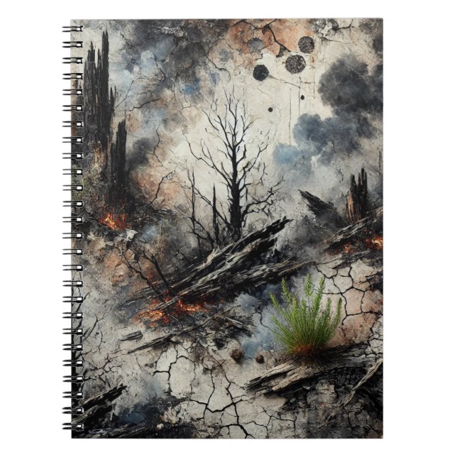 Wildfire Aftermathe Artistic Spiral Notebook Notizblock (Vorderseite)