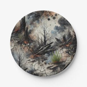 Wildfire Aftermathe-Kunstpapierplatte Pappteller
