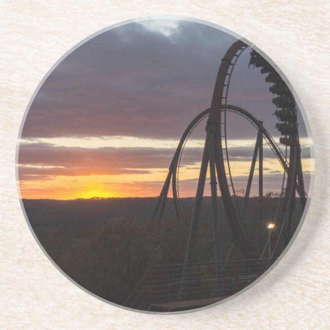 Wildfire Sunset Sandstein Untersetzer (Vorne)
