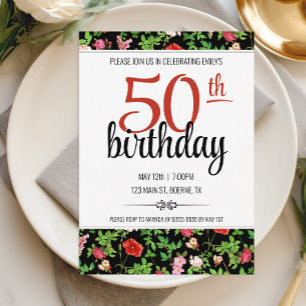Wildflower 50. Geburtstag Einladung