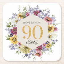 Wildflower 90. Geburtstag Personalisiert