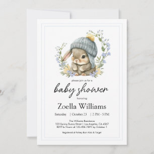 Wildflower-Baby-Häschen-Einladung Einladung