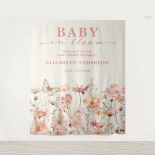 Wildflower-Baby-in-Bloom-Baby-Party-Empfangsschild Wandteppich