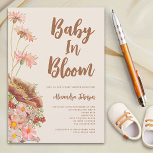 Wildflower-Baby in Bloom Baby-Party zur Geburt Einladung