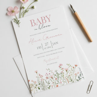 Wildflower-Baby-in-Bloom-Baby-Shower-Einladung Einladung