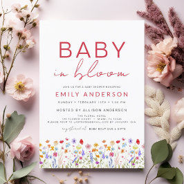 Wildflower Baby in Bloom Baby Shower Floral Einladung