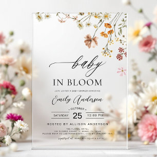 Wildflower Baby in Bloom Baby Shower Garten Acryleinladungen