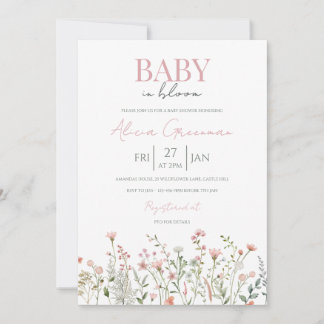 Wildflower Baby in Bloom Baby Shower Invitation Einladung