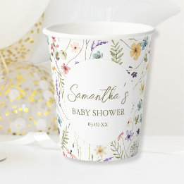 Wildflower Baby In Bloom Babyparty Pappbecher