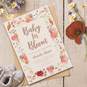 Wildflower-Baby in Blüte Herbst-Baby-Party Einladung