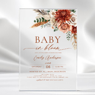 Wildflower-Baby in Blüte Herbst-Baby-Shower Acryleinladungen