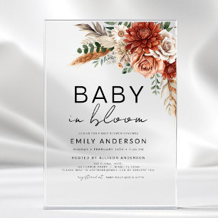 Wildflower-Baby in Blüte Herbst-Baby-Shower Acryleinladungen
