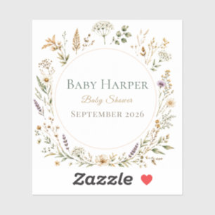 Wildflower-Baby-Party-Sticker Boho-Geschenk Aufkleber