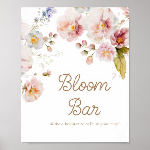 Wildflower-Baby-Shower-Blütenbar Poster