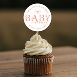 Wildflower Baby Shower Editable Runder Aufkleber