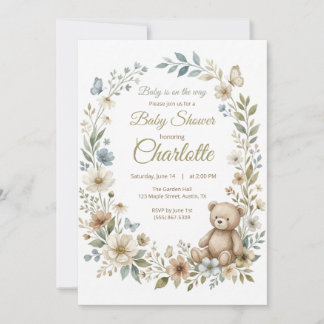 Wildflower-Baby-Shower-Einladung Einladung