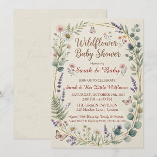Wildflower-Baby-Shower-Einladung, Floral Botanica Einladung