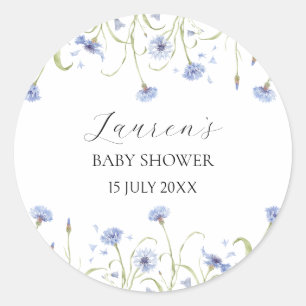 Wildflower-Baby-Shower-Einladung Runder Aufkleber