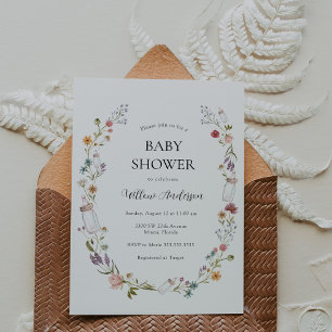 Wildflower Baby Shower Invitation Einladung