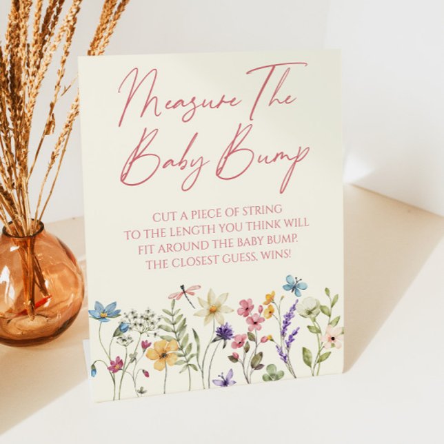Wildflower Baby Shower Measure The Baby Bump Sockelschild (Von Creator hochgeladen)