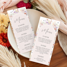 Wildflower-Baby-Shower-Menükarte 4x9