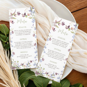 Wildflower-Baby-Shower-Menükarte 4x9 Menükarte